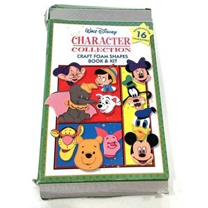 Vintage 90s Disney Character Collection Foam Shapes Book & Craft Kit DIY Kids